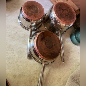 Martha Stewart Collection copper bottom
Stainless steel pans x3